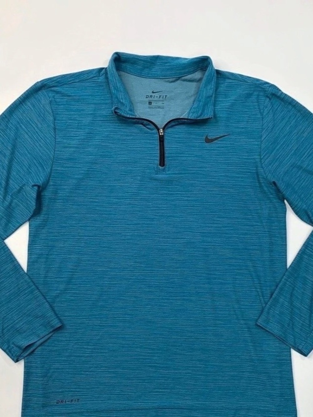 Nike Men's DRI-FIT QUARTER ZIP SMALL TEAL HEATHER